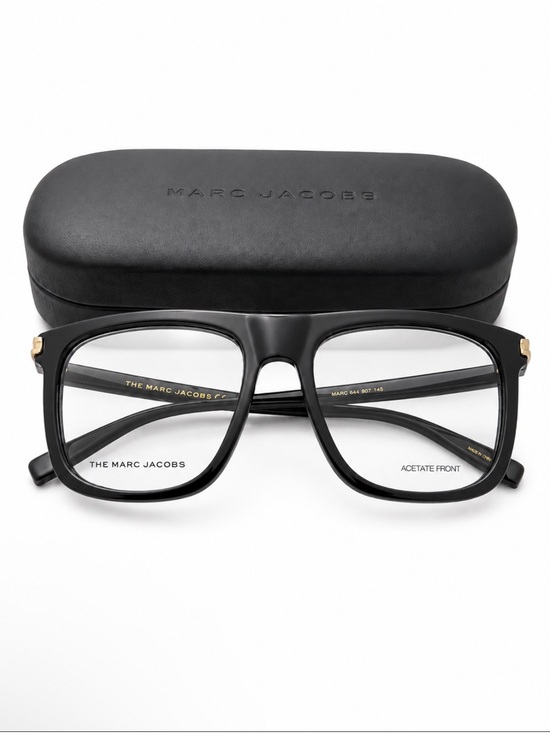 Marc Jacobs Accessories - NEW Marc Jacobs Black Square Acetate Eyeglasses with Gold Accents